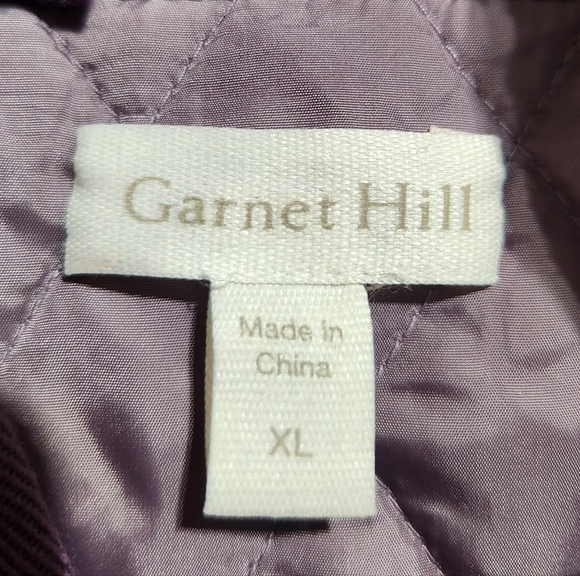 EUC GARNET HILL ESSENTIAL QUILTED COAT - PLUM SZ XL - Picture 8 of 10